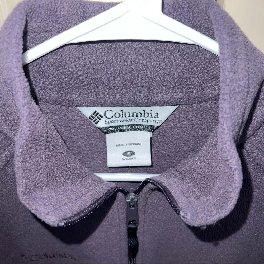 Columbia Small Purple Fleece Zip-Up Sweater